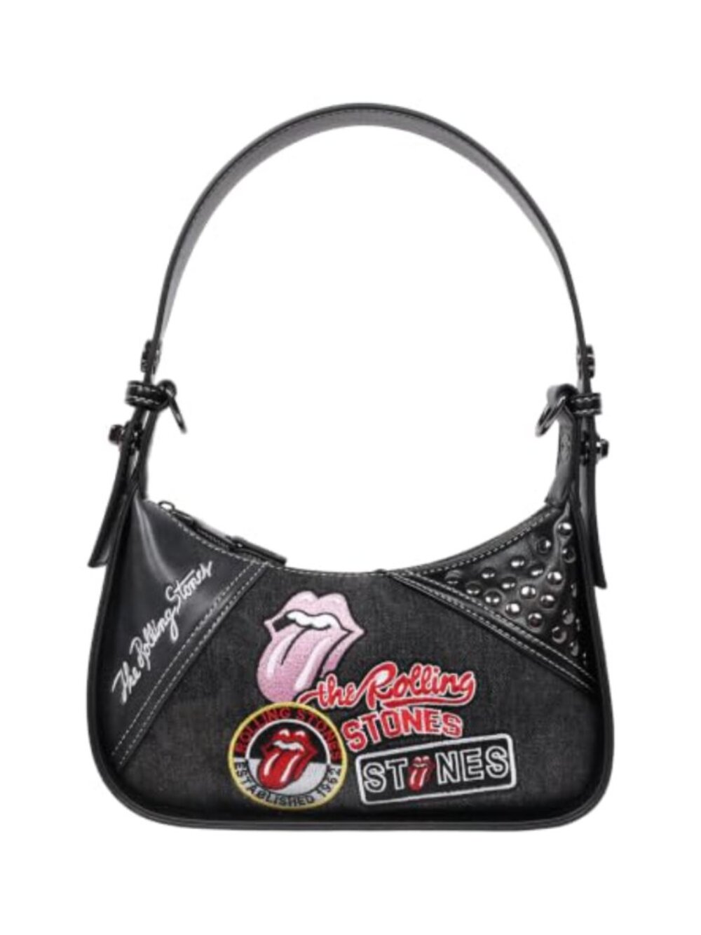 Officially Licensed Rolling Stones Shoulder Bag with Chain Strap Crossbody